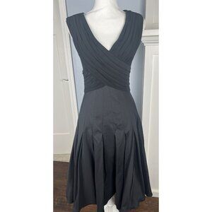 Adrianna Papell Womens Formal Party Black Taffeta Fit Flare Empire Waist Sz 8